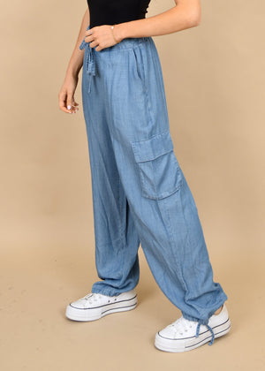 Blue cargo pants
