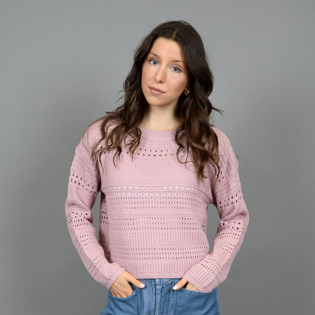 pink knit pullover sweater