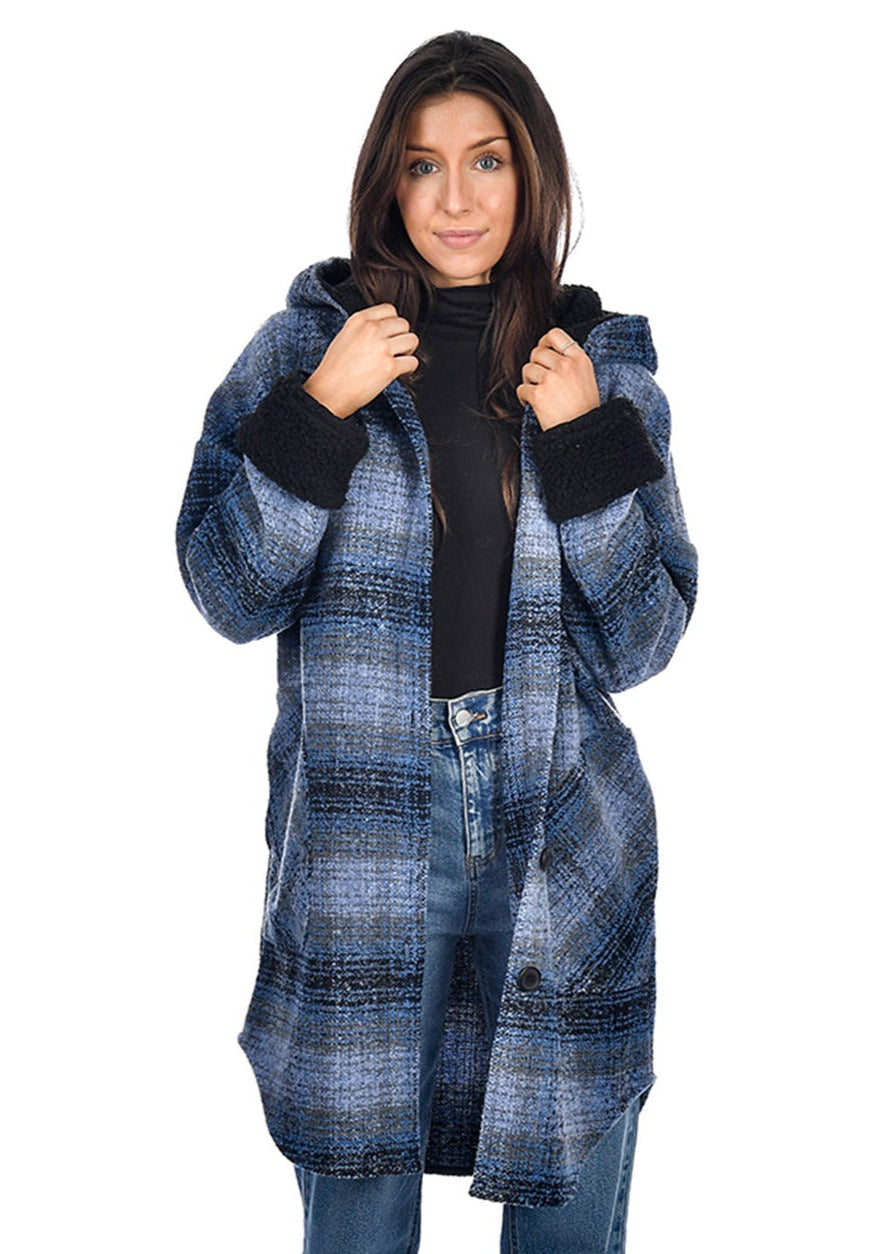 Hooded Shacket | Denim Blue