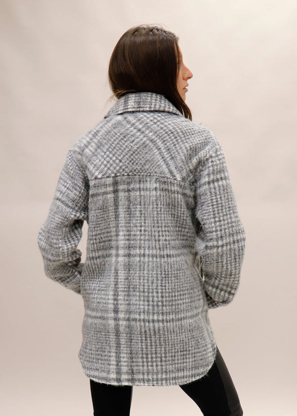 Jessica Plaid Shacket | Grey