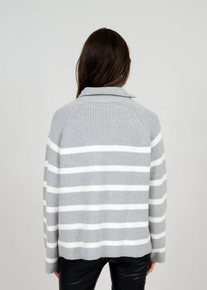 Long Raglan Sleeve Mock Neck Pullover | Grey
