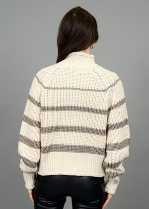 Hifza Long Raglan Sleeve Mock Neck Pullover