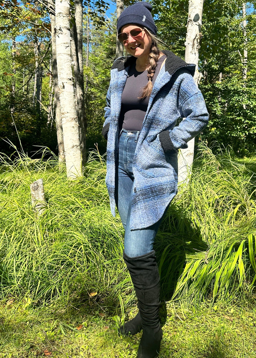 Hooded Shacket | Denim Blue