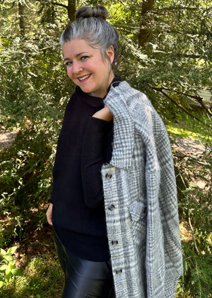 Jessica Plaid Shacket | Grey