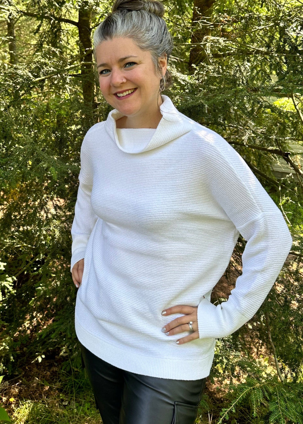 Women's turtle neck - white colour 