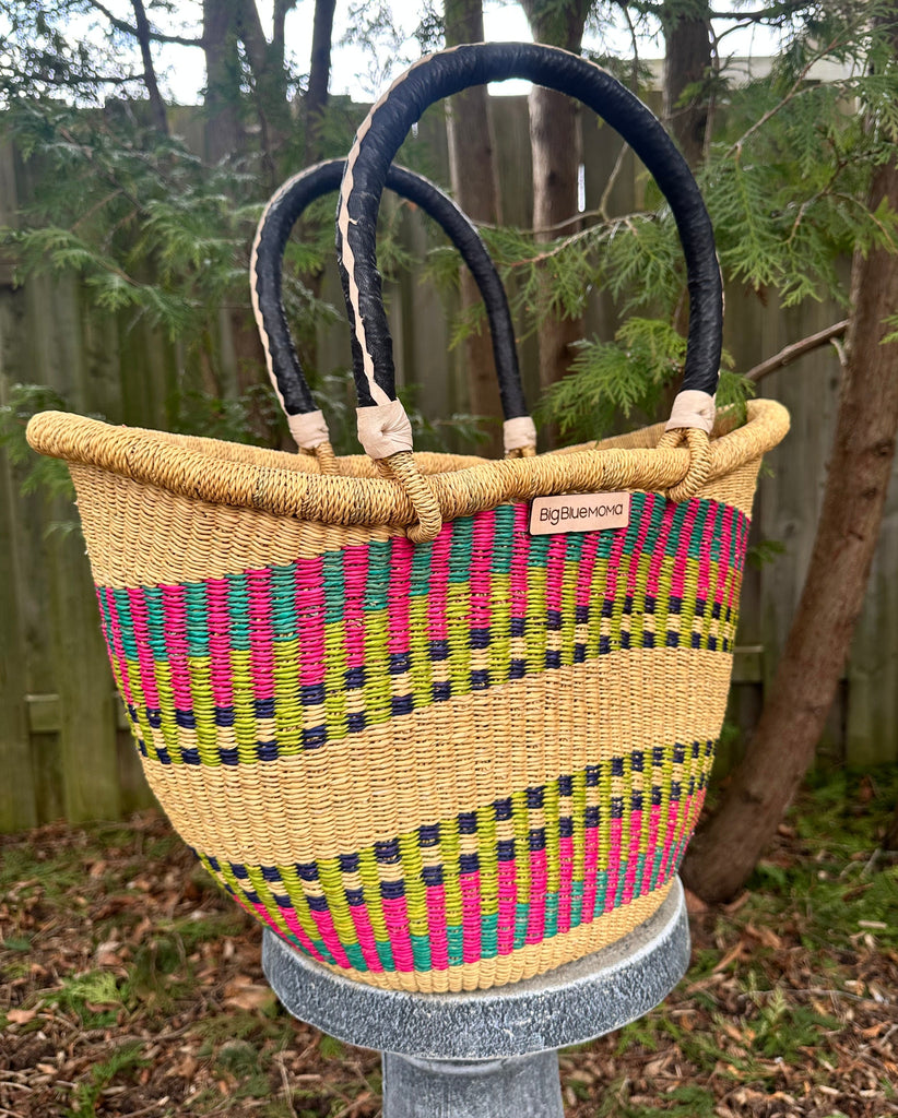 Large Colourful African Basket bag