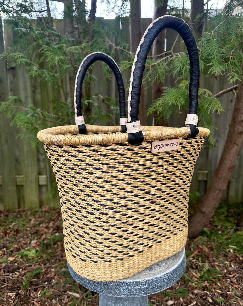 Tan Tulip Shape Basket with Handles