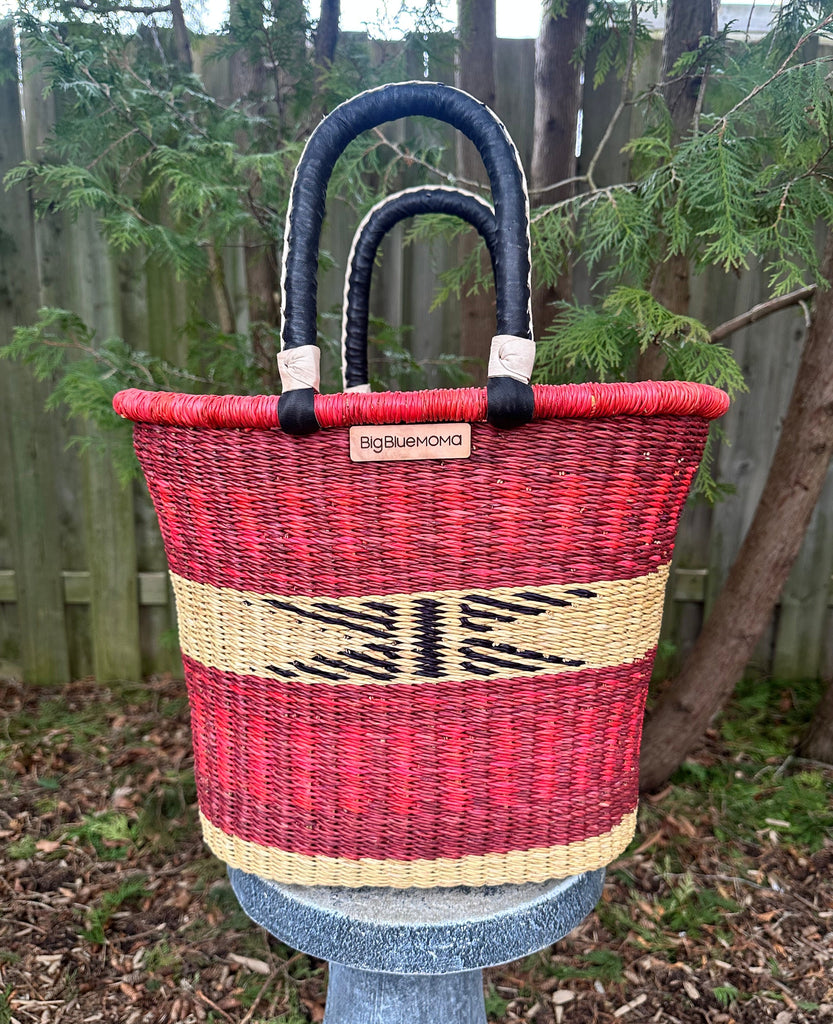 Red Tulip Shape Basket with Handles
