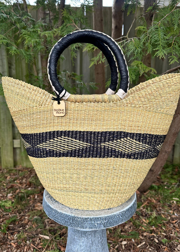 Navy Blue African Basket bag