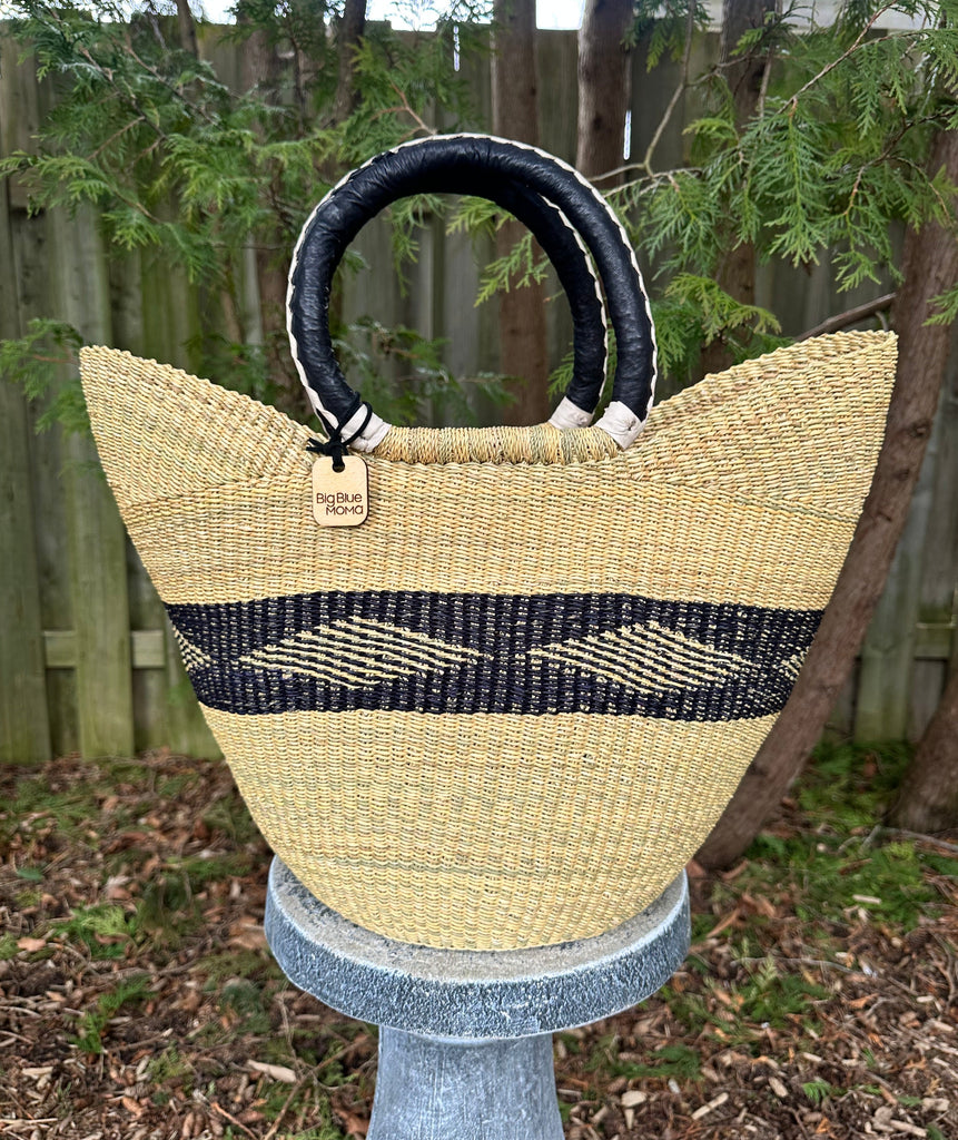 Navy Blue African Basket bag