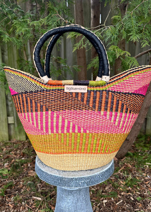 Pink Large African Basket bag