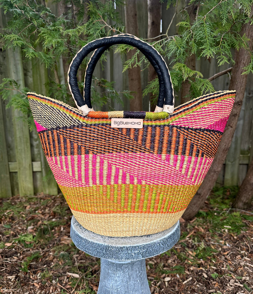 Pink Large African Basket bag