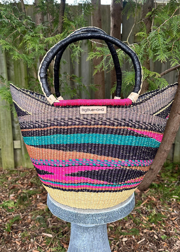 Multi colour African Basket bag