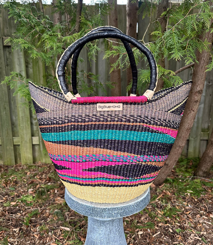 Multi colour African Basket bag