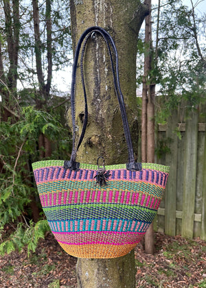 Colourful African Basket bag 