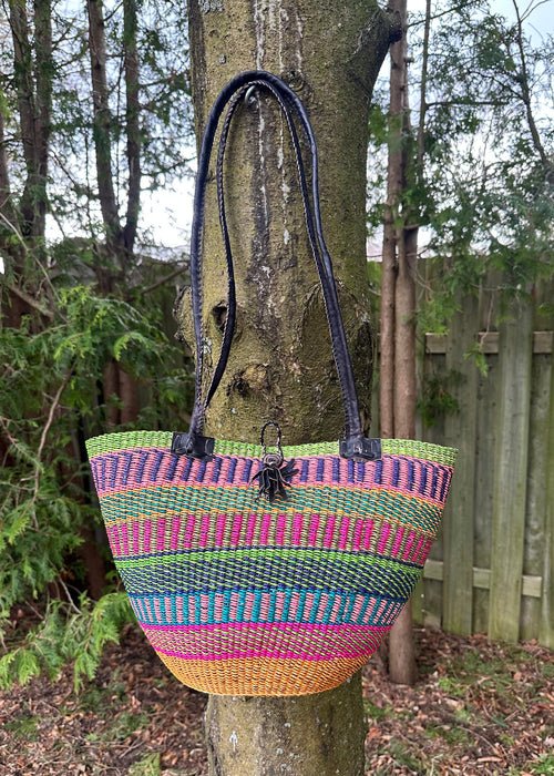 Colourful African Basket bag 