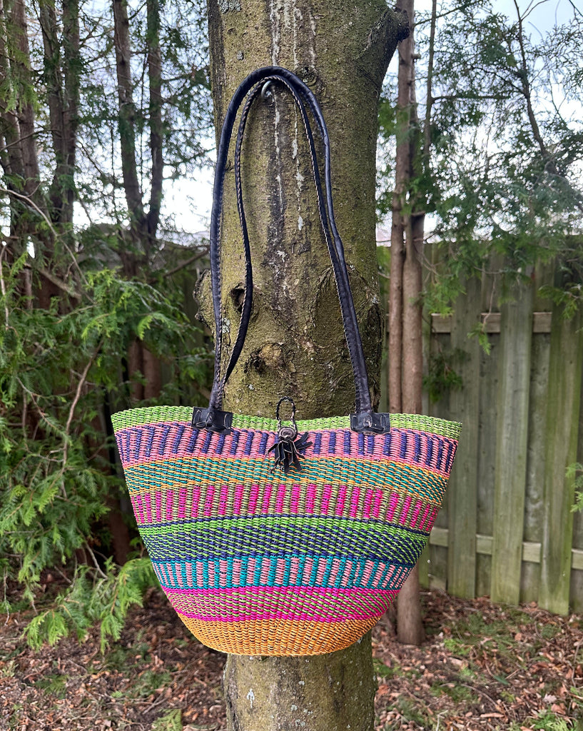 Colourful African Basket bag 