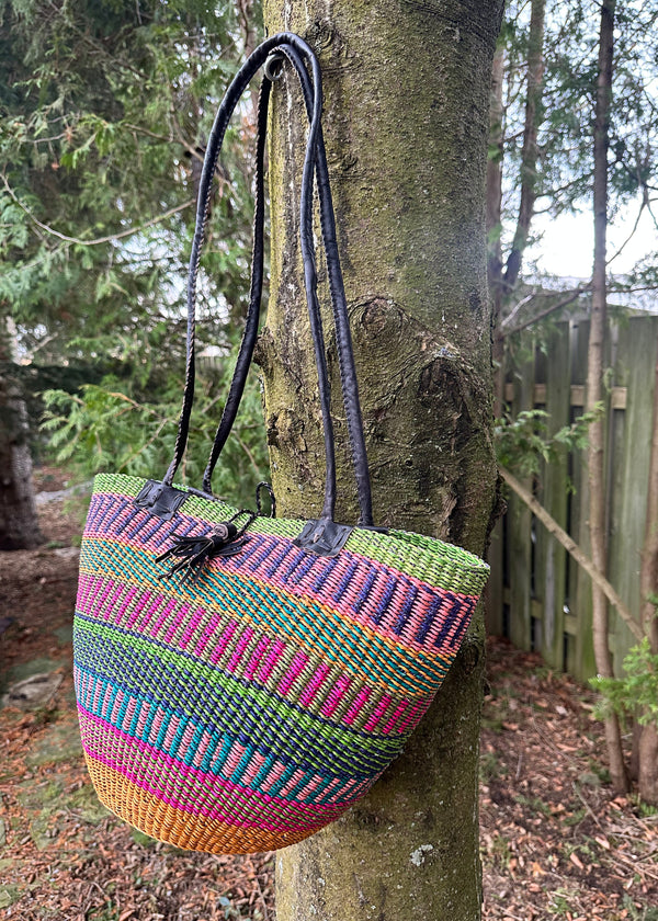 Colourful African Basket Purse
