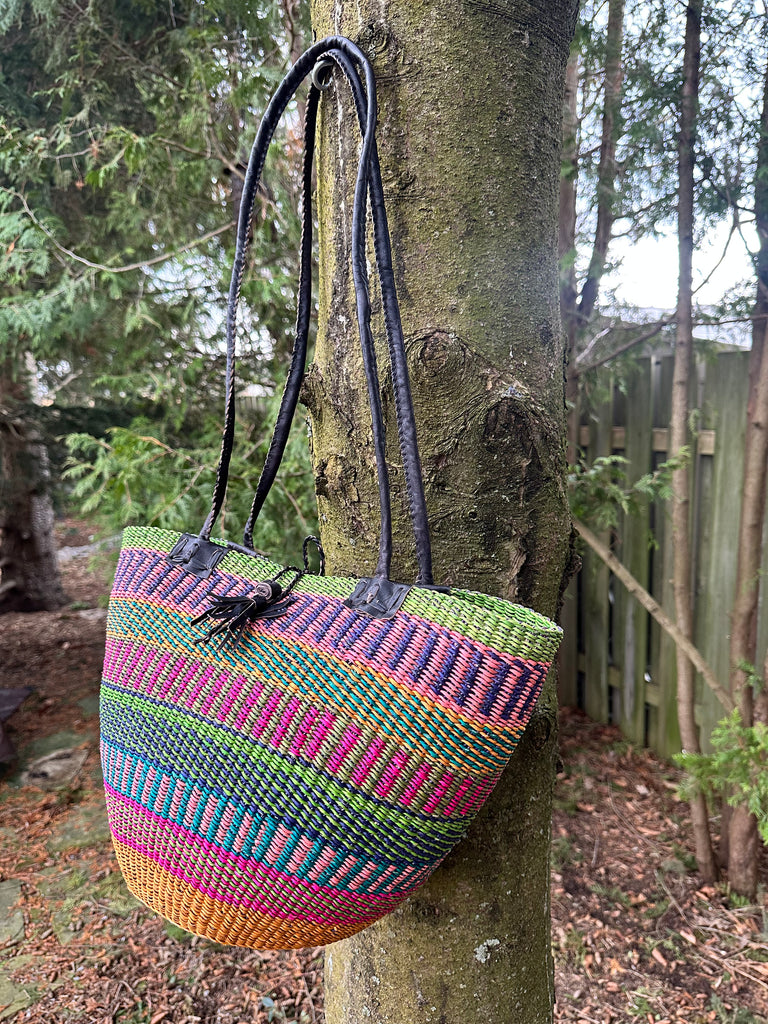 Colourful African Basket Purse