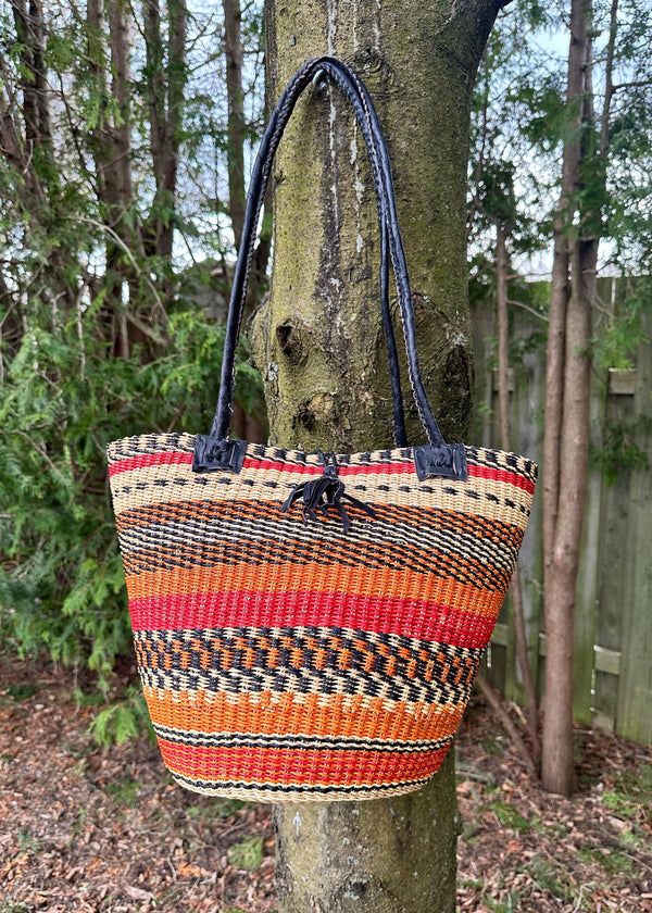 Orange African Basket bag