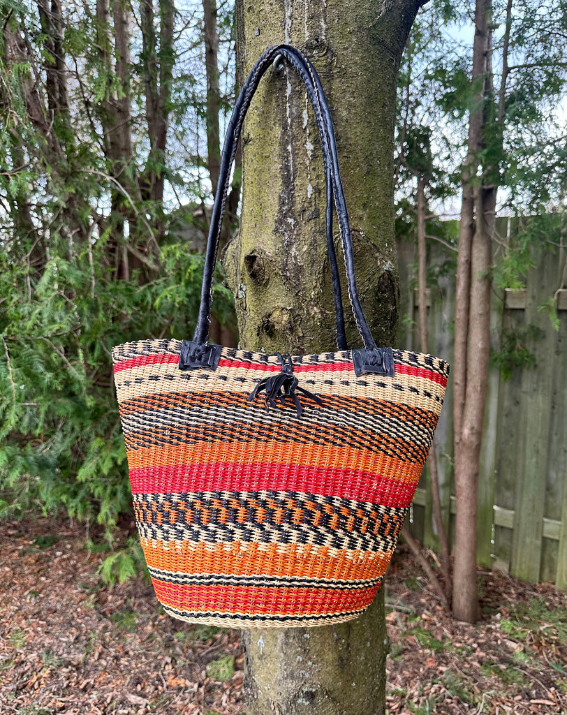 Orange African Basket bag