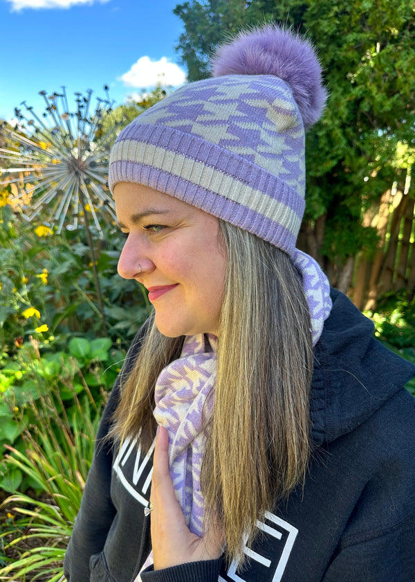 Lilac Houndstooth Scarf