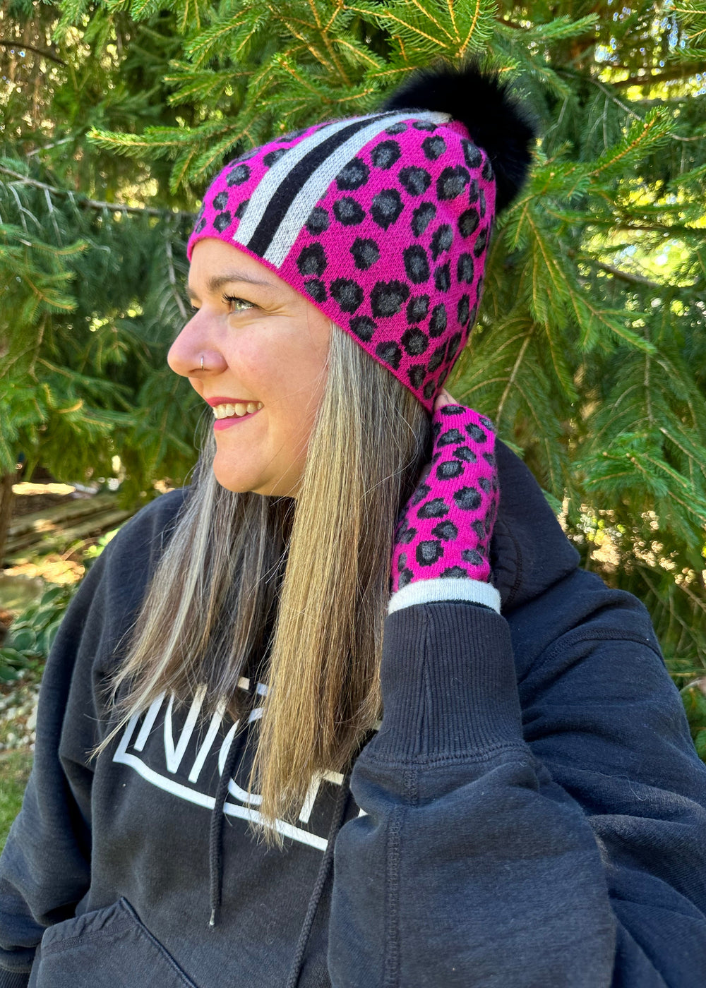 Fuchsia Leopard Toque