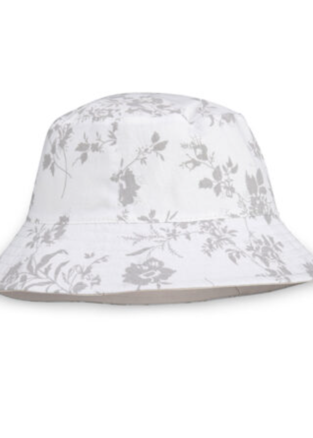 Ivory Floral Reversible Bucket Hat