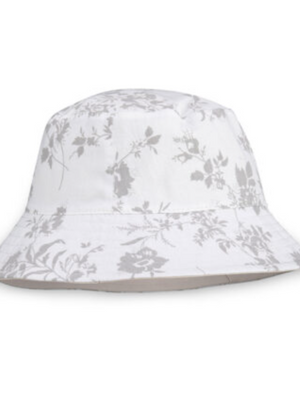 Ivory Floral Reversible Bucket Hat