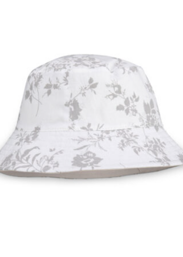 Ivory Floral Reversible Bucket Hat