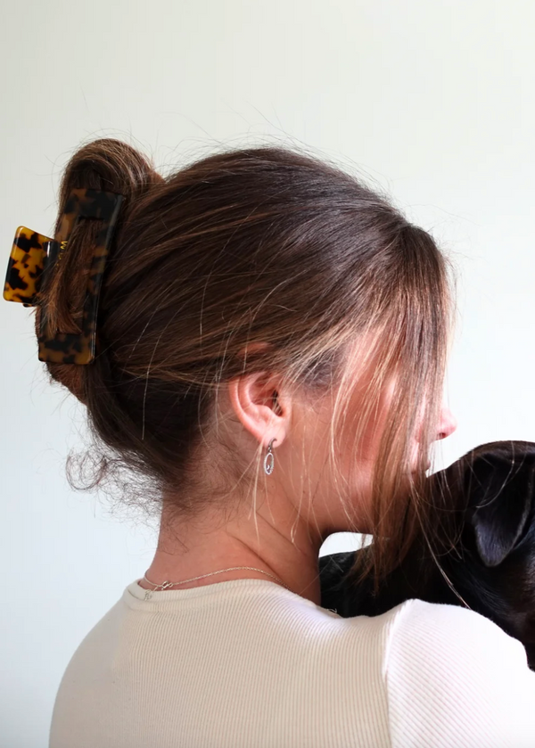 Dog Mom Cellulose Acetate Hair Claw Clip
