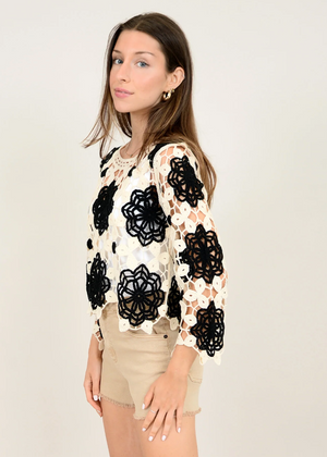 The Yenia Pullover in black and white