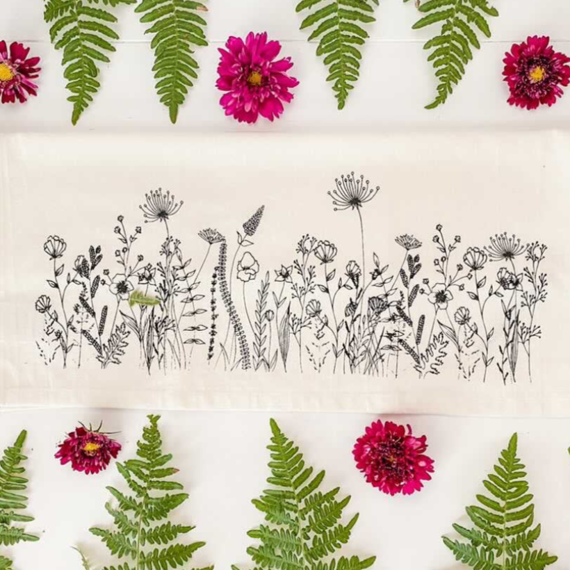 wildflowers tea towel