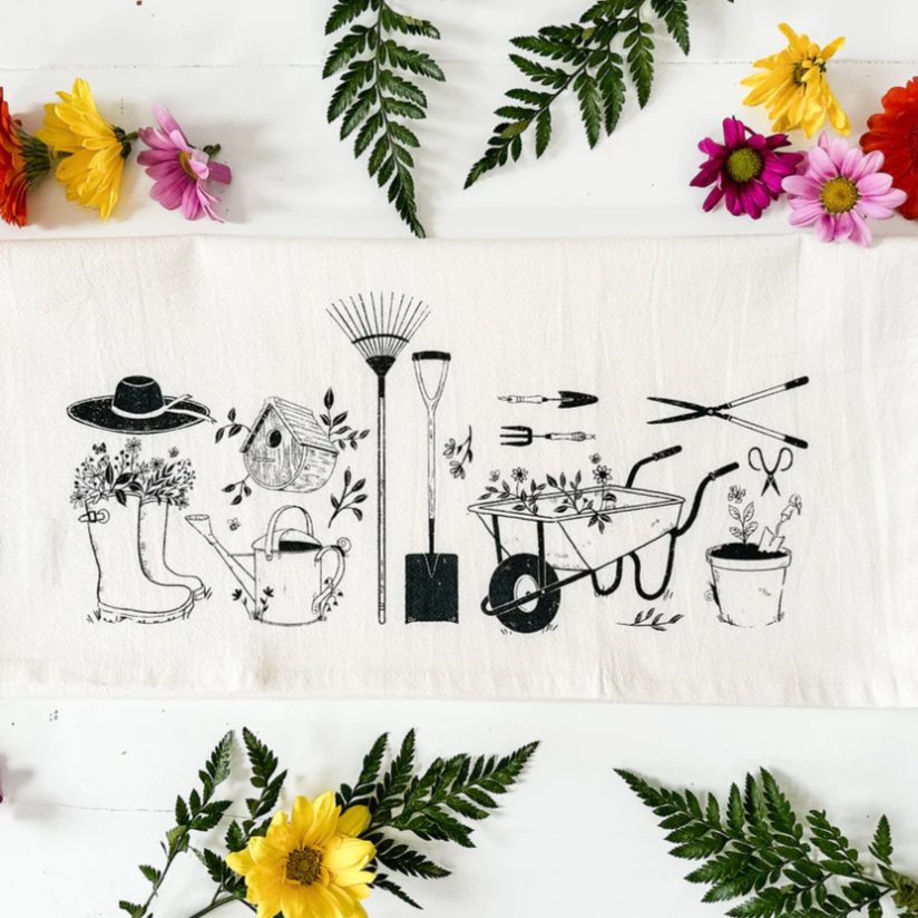 Gardening tea towel