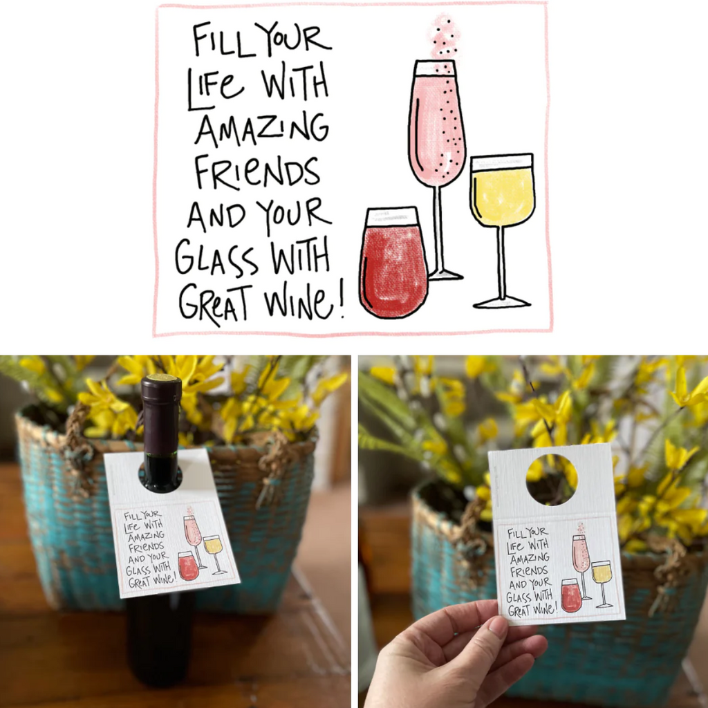 Friendship wine bottle note