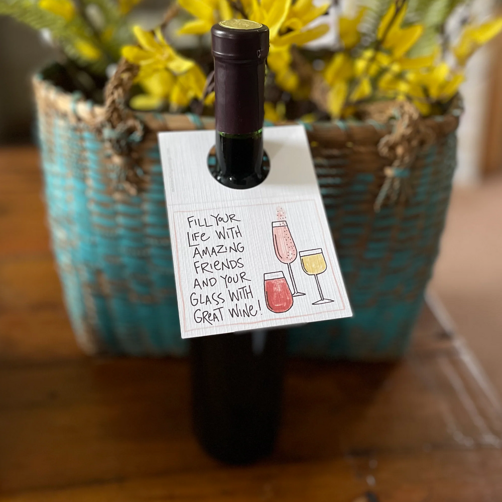 Friendship wine bottle note