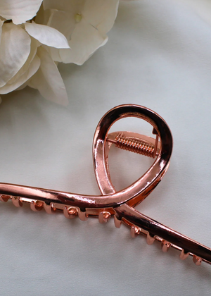 Brushed Metal Hair Claw Clips
