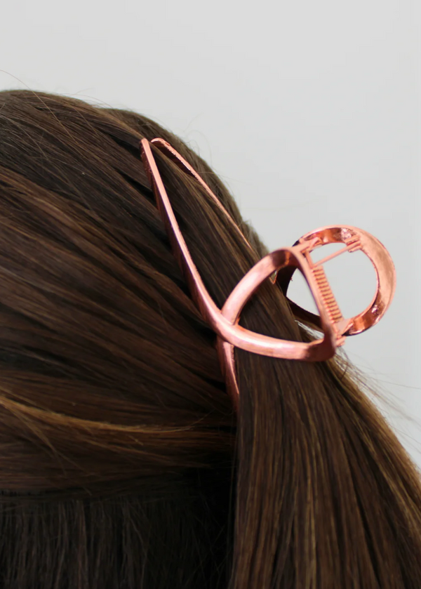 Brushed Metal Hair Claw Clips