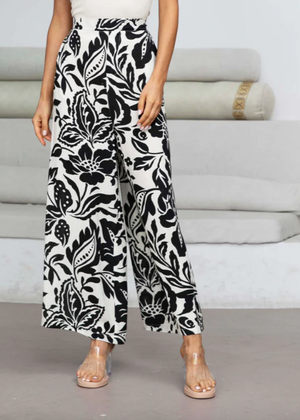 Black and White linen pants