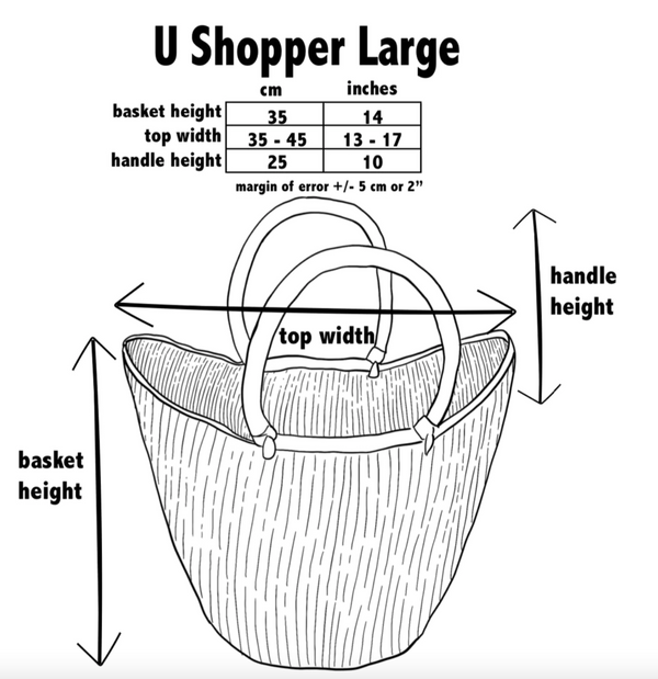 Large African Basket bag Dimensions 