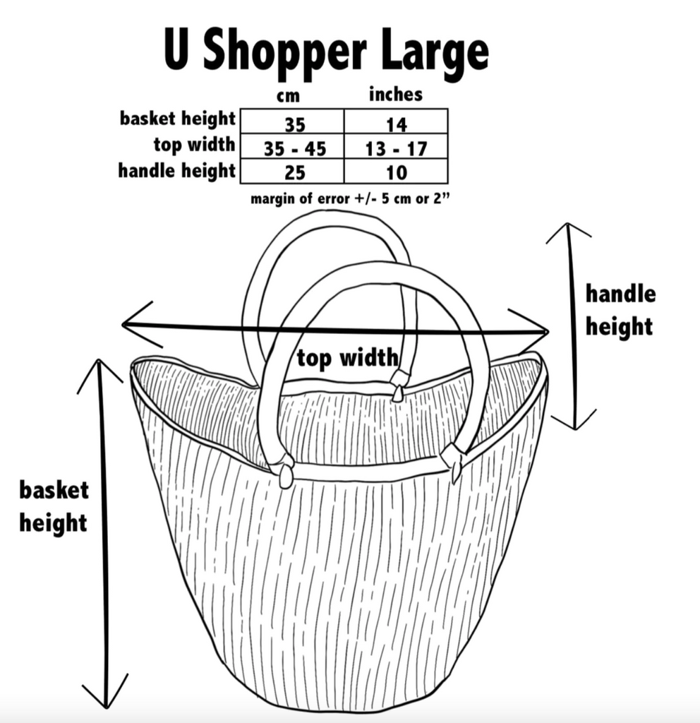 Large African Basket bag Dimensions 
