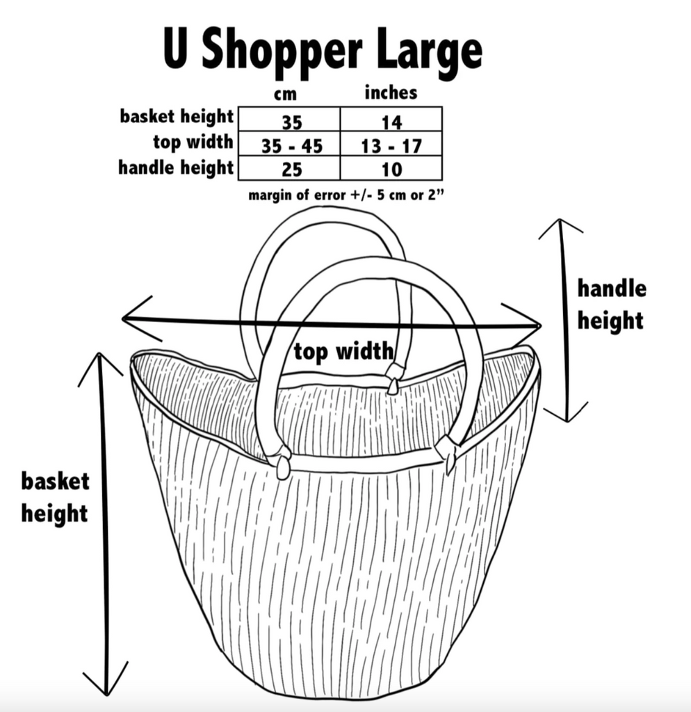 African Basket bag dimensions 