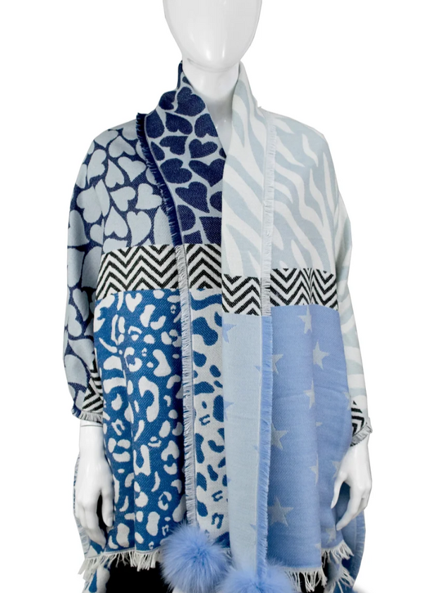 Blue Heart Scarf