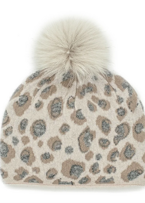Beige Animal Print Toque