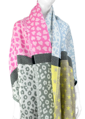 Colourful heart scarf