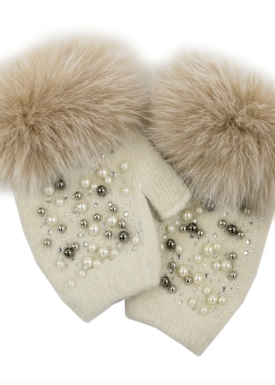 Ivory Knit Gloves