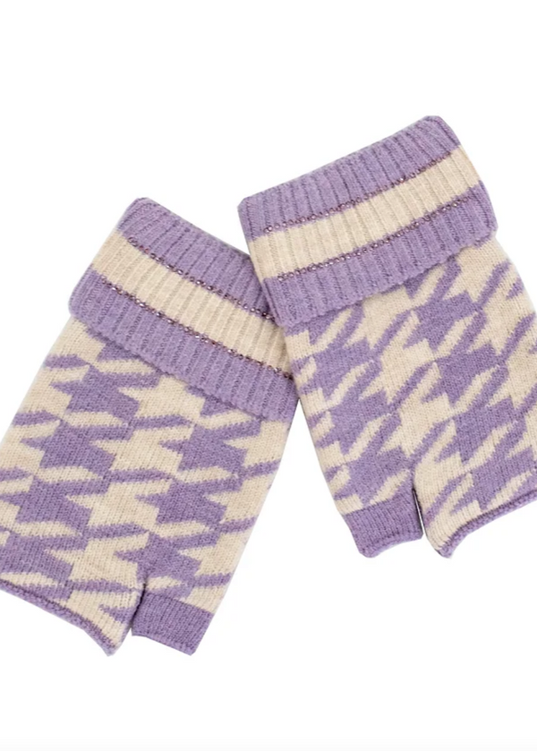 Lilac Houndstooth Gloves