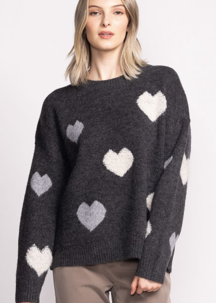 Grey Heart Sweater