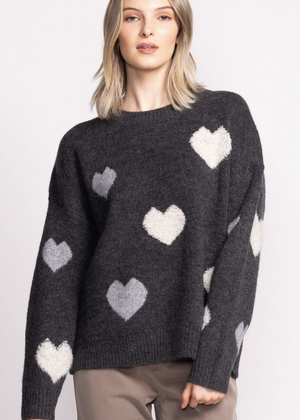 Grey Heart Sweater
