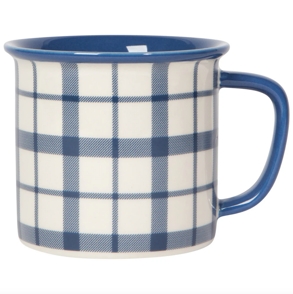 Heritage Belle Plaid Mug (blue and white)